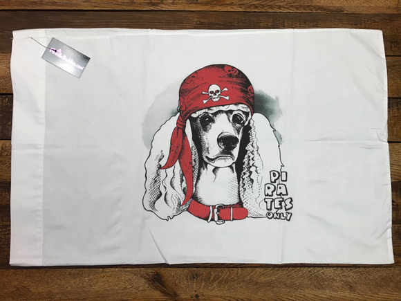 PIRATE POODLE PILLOW CASE 100% COTTON