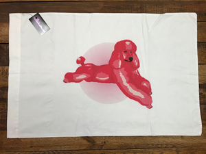 PINK RELAXING POODLE PILLOW CASE 100% COTTON