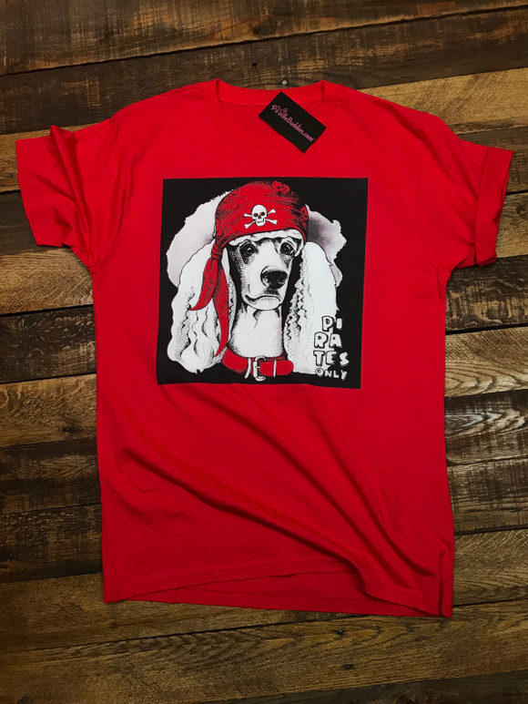 PIRATE POODLE T-SHIRT - RED