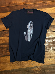 EXPENSIVE POODLE T-SHIRT - NAVY BLUE