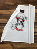 EYEGLASSES POODLE FLOUR SACK TOWEL 100% COTTON