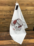 HEADPHONES POODLE FLOUR SACK TOWEL 100% COTTON