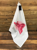 PINK RELAXING POODLE FLOUR SACK TOWEL 100% COTTON