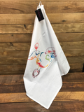 WHITE ART POODLE FLOUR SACK TOWEL 100% COTTON